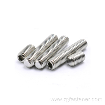 Stainless steel set screws with flat point